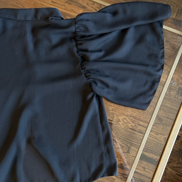 ASOS Black Semi-Sheer Butterfly-Sleeve Blouse - Picture 6 of 8